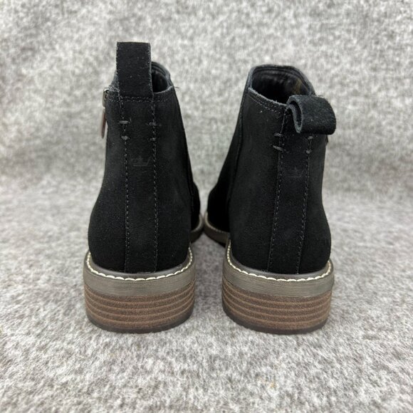 ✅ Womens 7.5M Crown Vintage Ankle Boots Black Suede Leather Booties Side Zipper - Picture 8 of 13